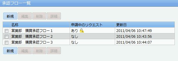 承認フロー一覧