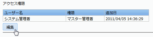 アクセス権限タブ